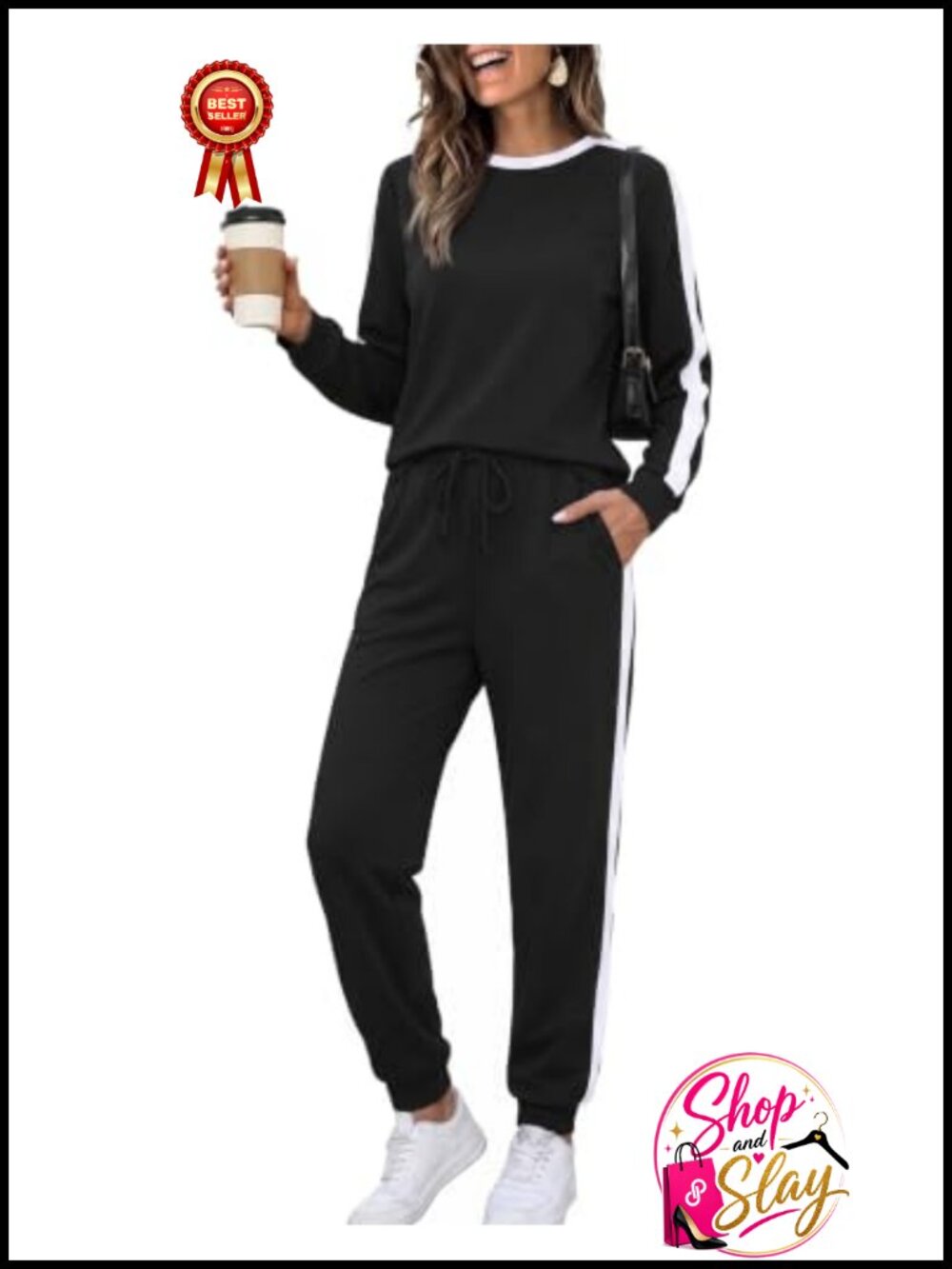 Women's Cotton Blend Long Sleeve 2 Piece Tracksuit Jogger Lounge Set